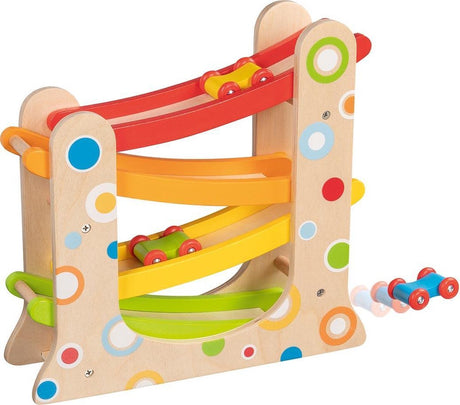 Goki Wood Car Racing Track med 3 biler