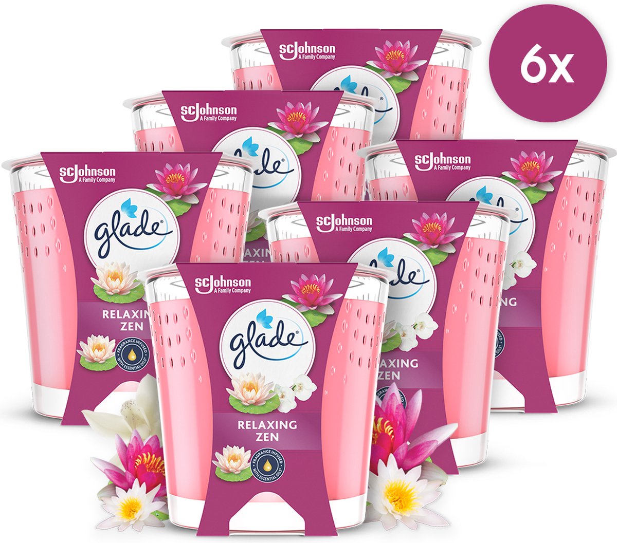Glade duftlys afslappende zen 100% rapsvoks