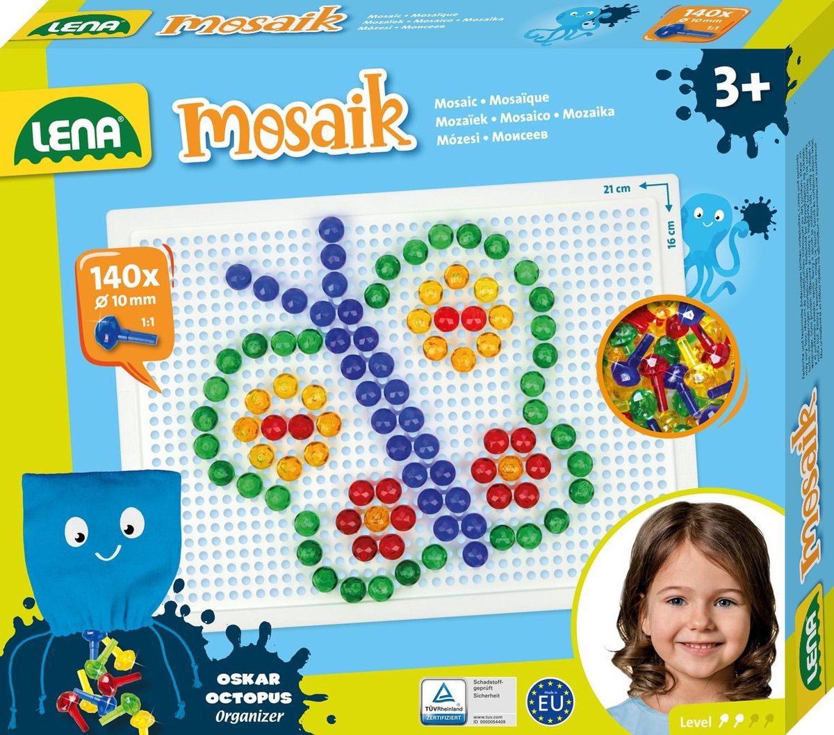 Lena mosaiksæt transparent 140 stk 10mm