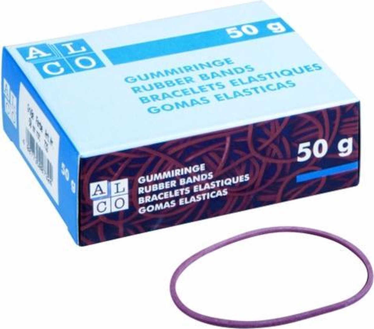 Alco elastikker 200x6mm 500 gram i rød æske. al-757 2