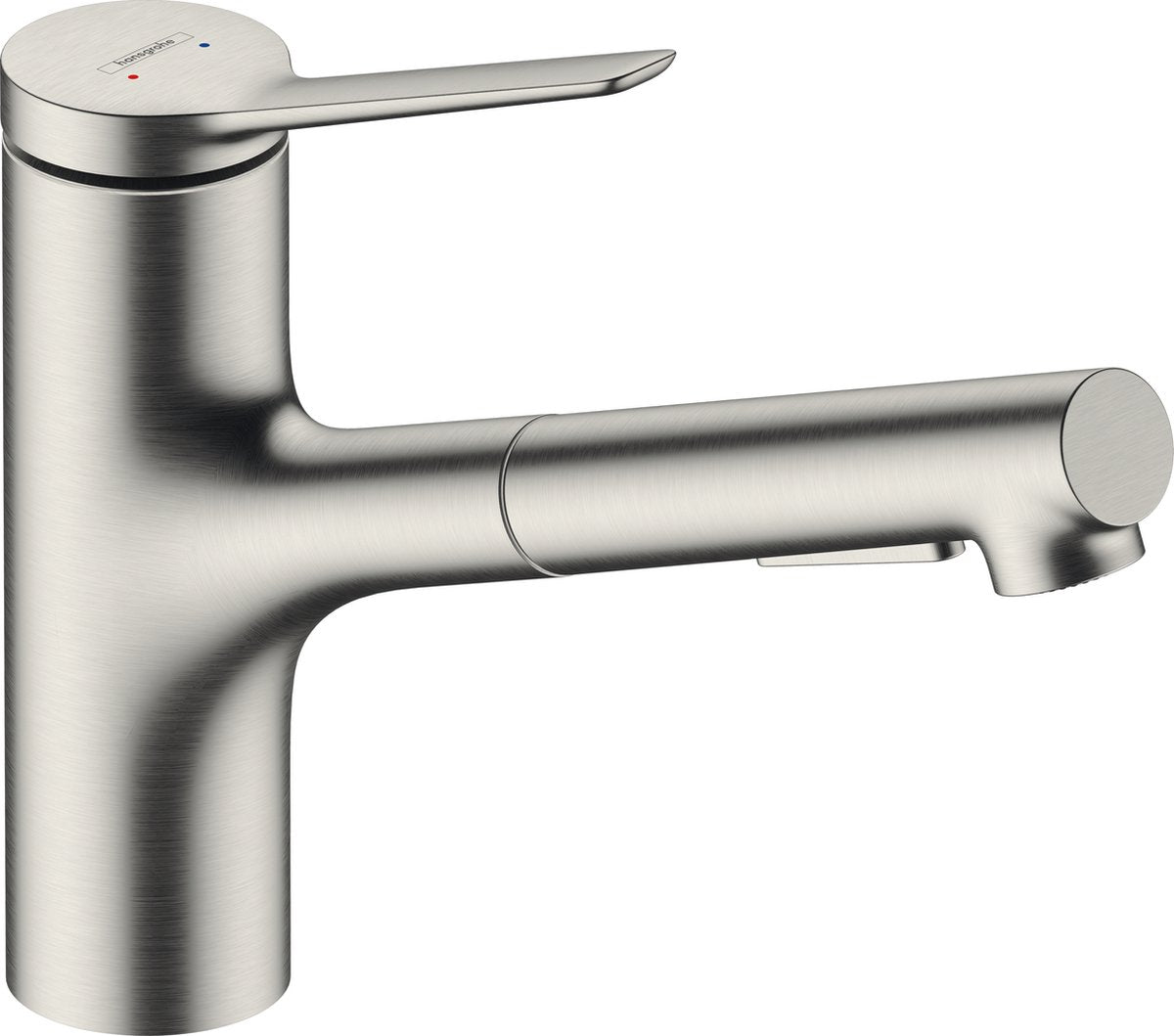 Hansgrohe zesis m33 - køkkenblandingsbatteri - etgrebsbetjening - 150 mm størrelse - udtræksspray - 2 sprayfunktioner - rustfrit stål look