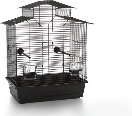 Beeztees iza 2 pagode - vogelkooi - zwart - 45x28x59,5 cm