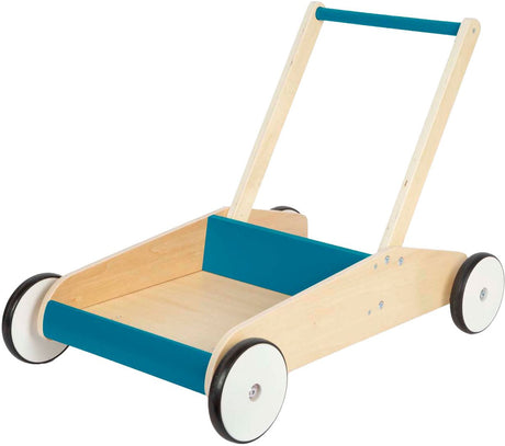 Lille fod - rollator i træ benzinblå