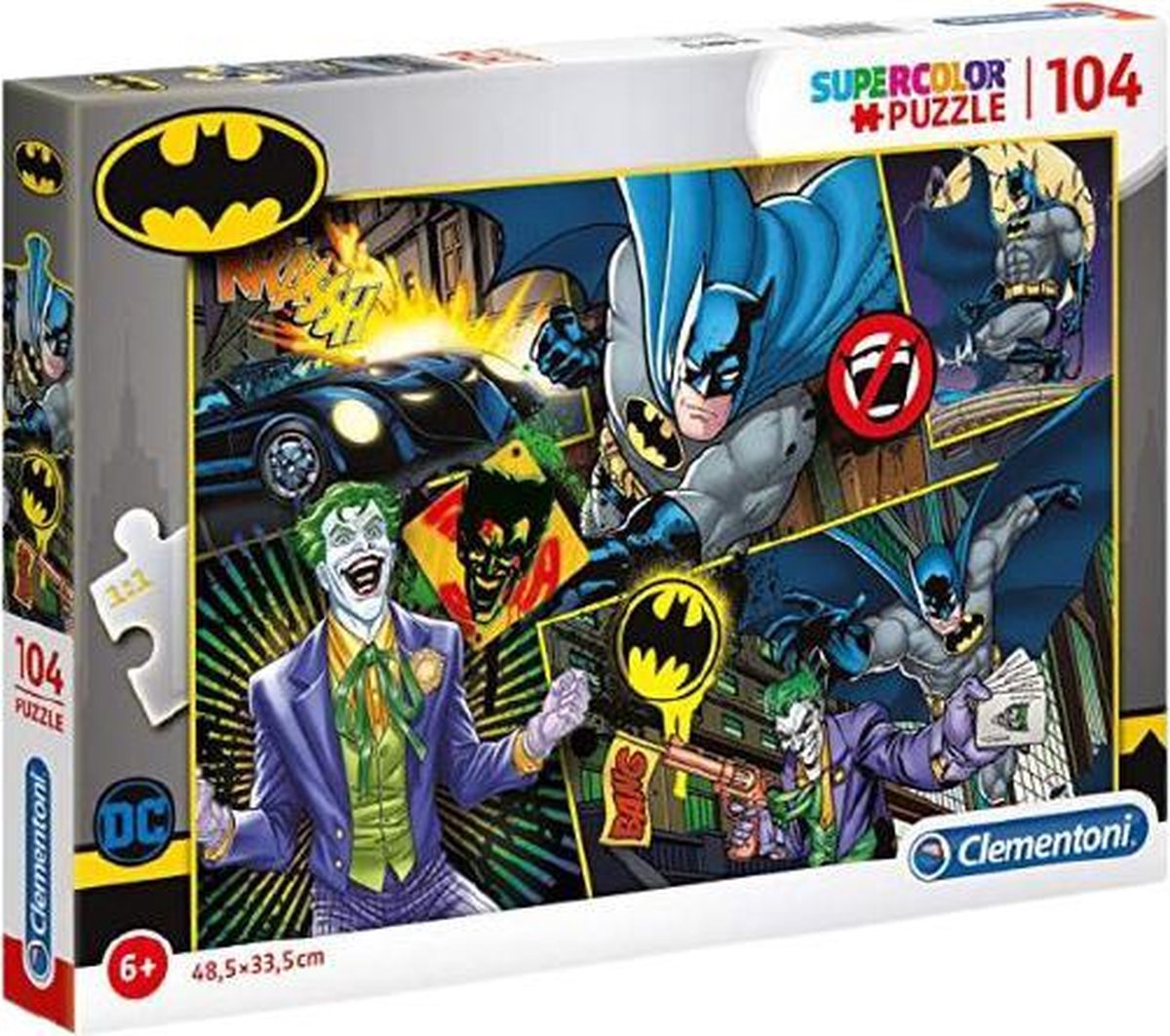 Clementoni - puslespil - 104 brikker - batman - børnepuslespil