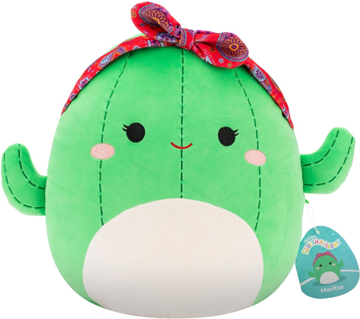 Squishmallows - maritza - grøn kaktus m paisley pandebånd 30cm plys
