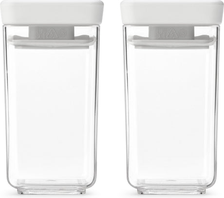Brabantia tasty+ opbevaringsbeholdere - stabelbare - 2 x 0,15 l - lysegrå