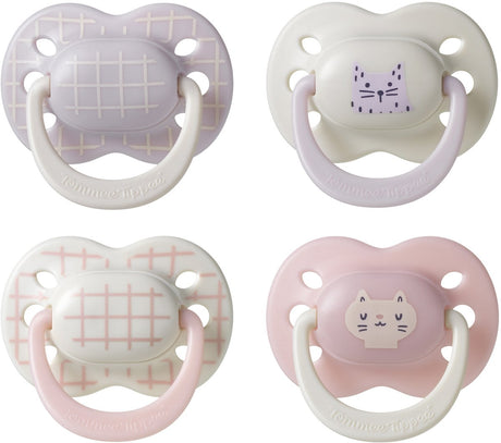 Tommee tippee ultimate fit sut - 0-6 måneder - 4 stk - ortodontisk symmetrisk sut - 100% BPA-fri silikone - pink deco
