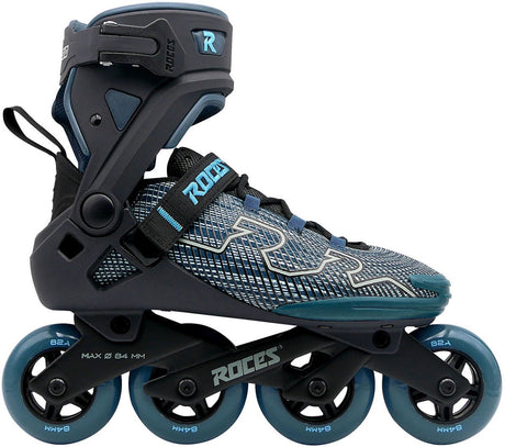 Roces r-evo 84 rulleskøjter – 84 mm – blød støvle – ekstra komfort stabilitet – hællås nem indstigning – abec-7 – fitness rulleskøjter – mænd kvinder – sort grøn – str. 41