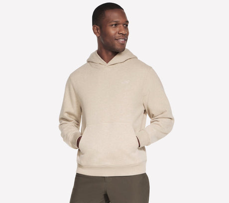 Skechers max soft hoodie heren trui - beige l