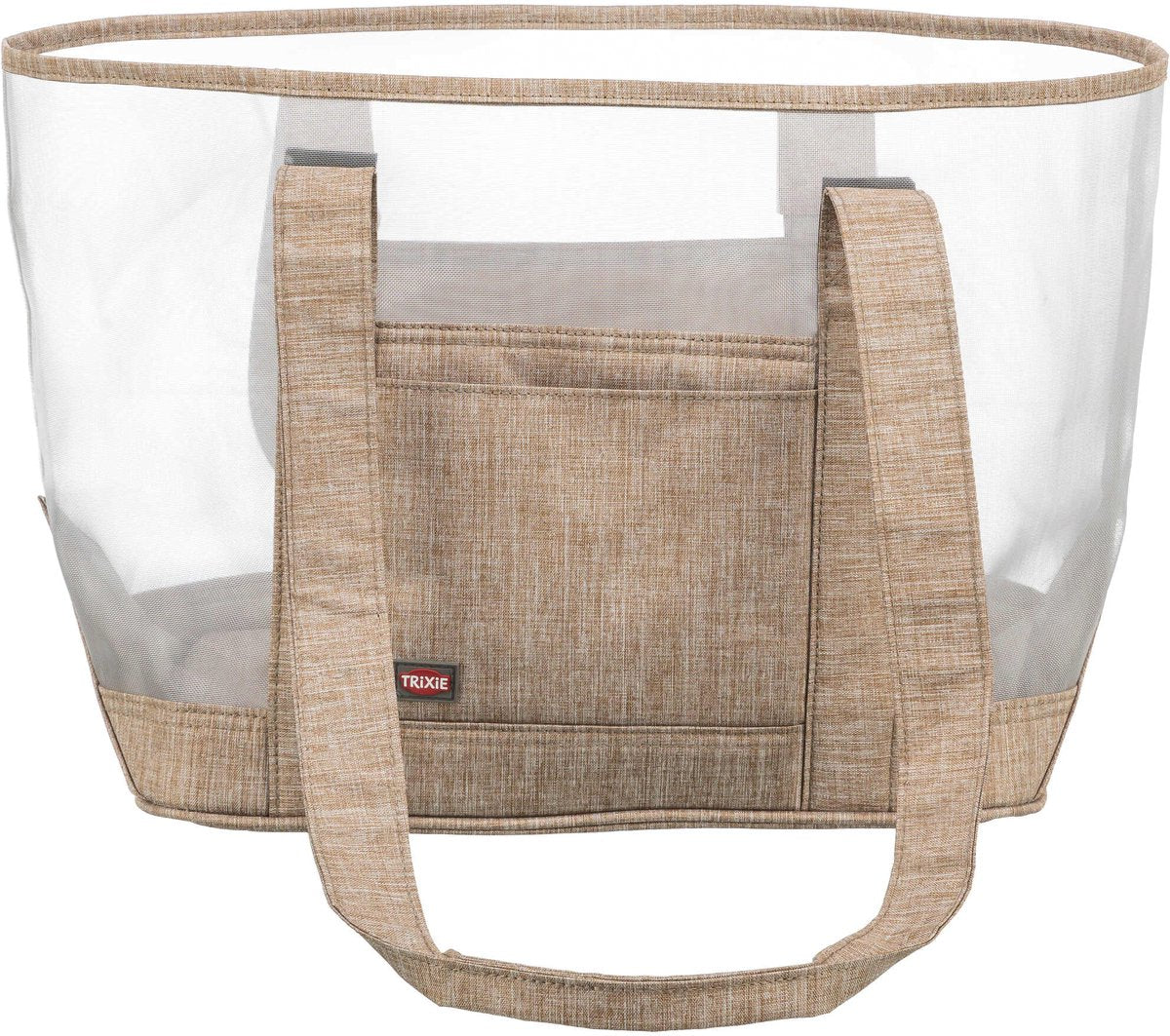 Trixie hundetaske - gennemsigtigt sand - netmateriale, formstabil, 53x20x30 cm