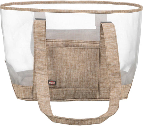 Trixie hundetaske - gennemsigtigt sand - netmateriale, formstabil, 53x20x30 cm
