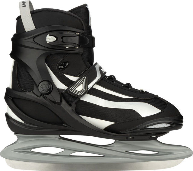 Nijdam ijshockeyschaats - power play - semi-softboot - maat 40 - zwart