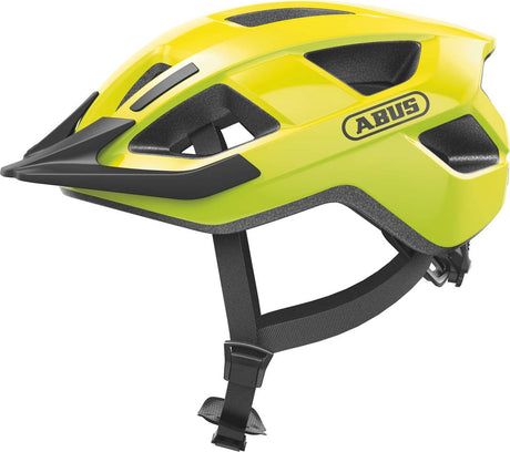 Abus cykelhjelm aduro 3.0 led signal gul m - 52-58 cm - gul - velegnet til brug på elcykler - bycykler - 315 g