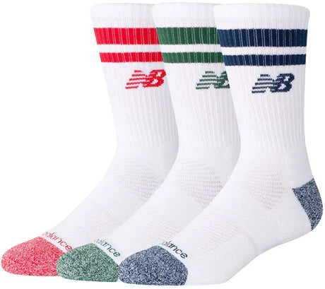 New balance active premium stripe crew strømpe unisex sportsstrømper - assorteret