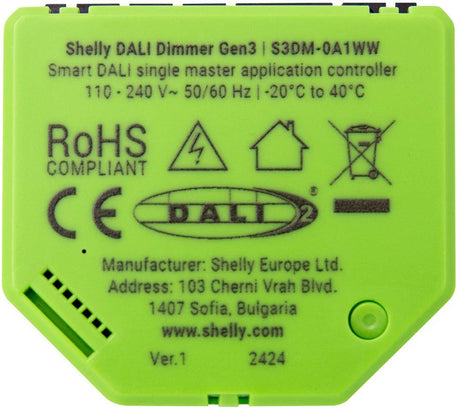 Shelly dali lysdæmper gen3 lysdæmper aktuator bluetooth, wifi