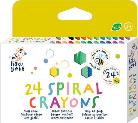 Haku yoka spiral farveblyanter - 24 stykker - indeholder 10% bivoks - 3 år