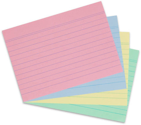 Herlitz indexkaart - a6 - gelinieerd - gr gl ro bl - 200 st.