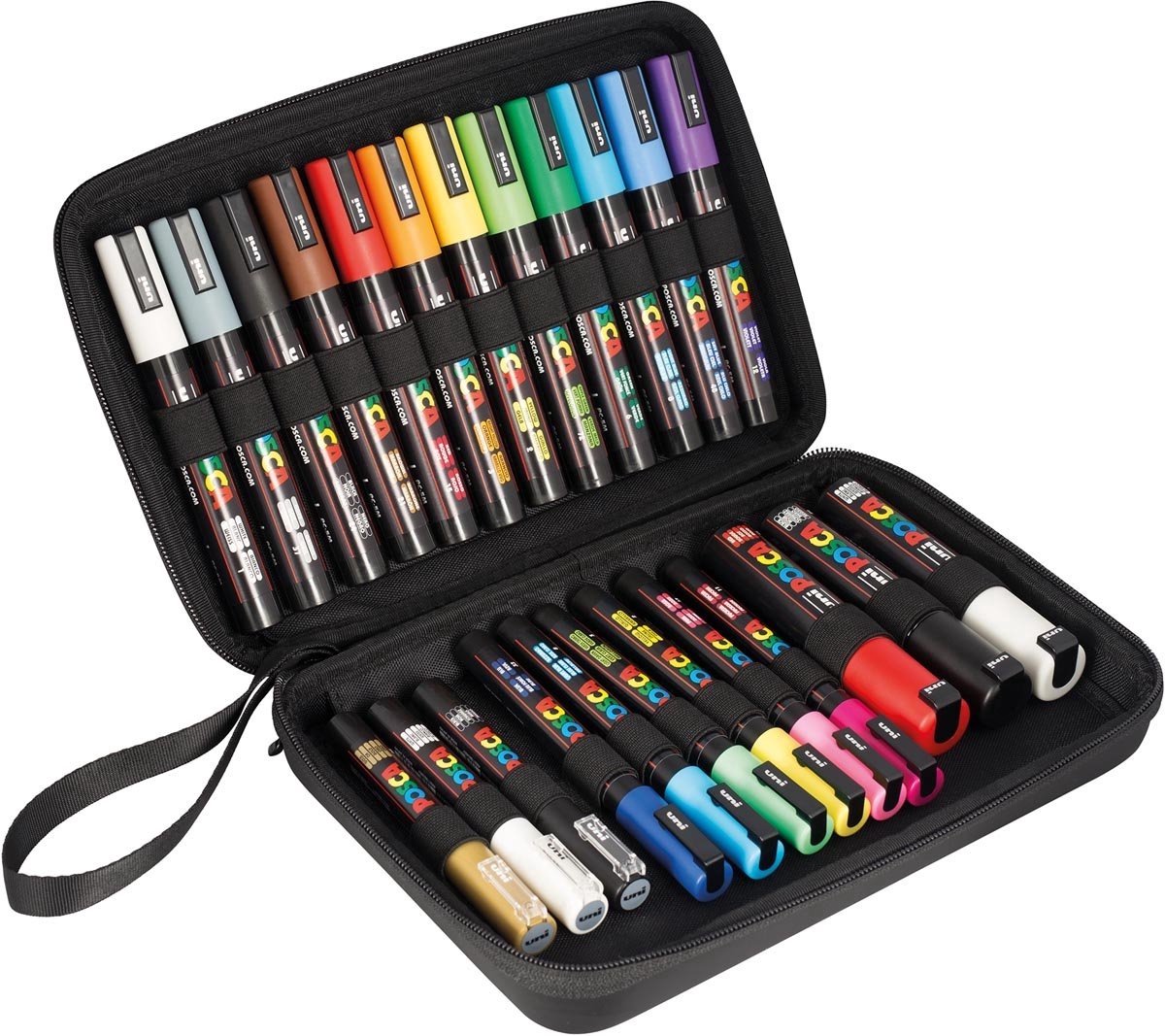 Posca malertuschsæt - 24 dele - i praktisk etui