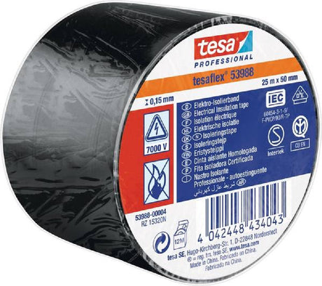 Tesa professional 1064478 - tesa 53988 elektronisk isoleringstape 25m 50mm sort | 8 stk
