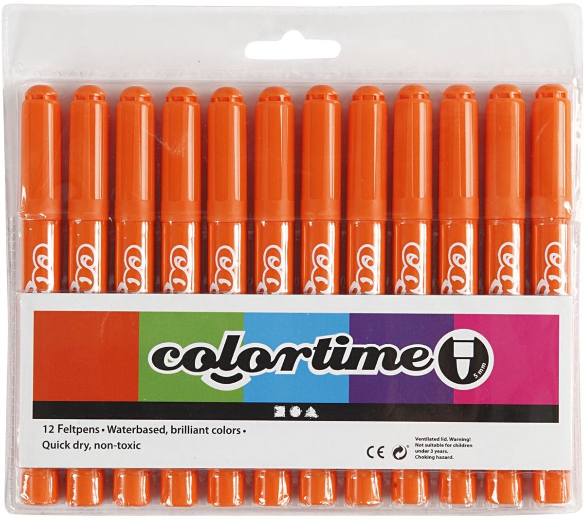 Creativ firma orange jumbo tuscher, 12 stk.