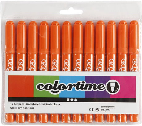 Creativ firma orange jumbo tuscher, 12 stk.