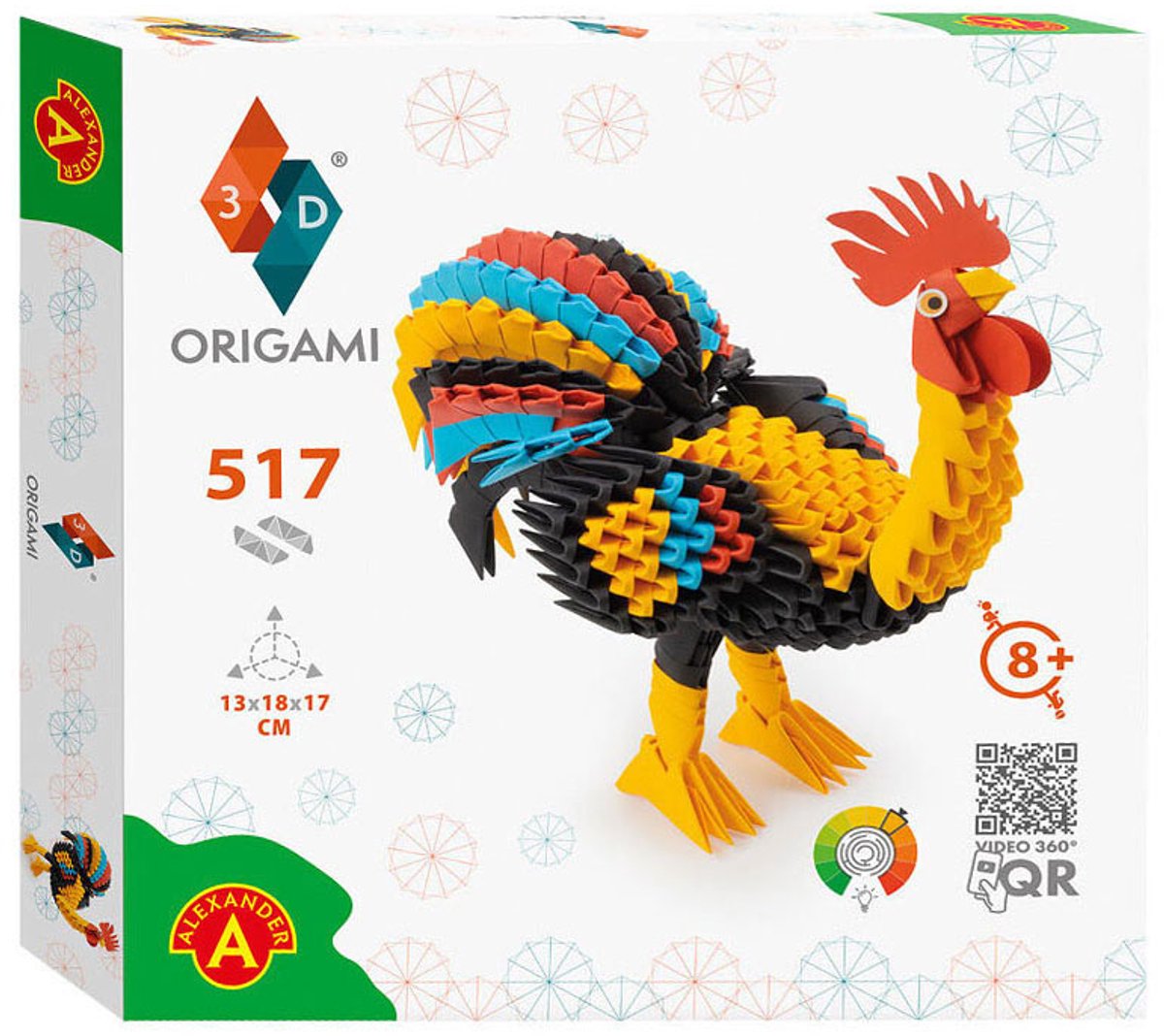 Alexander legetøj origami 3d hane, 517 stk