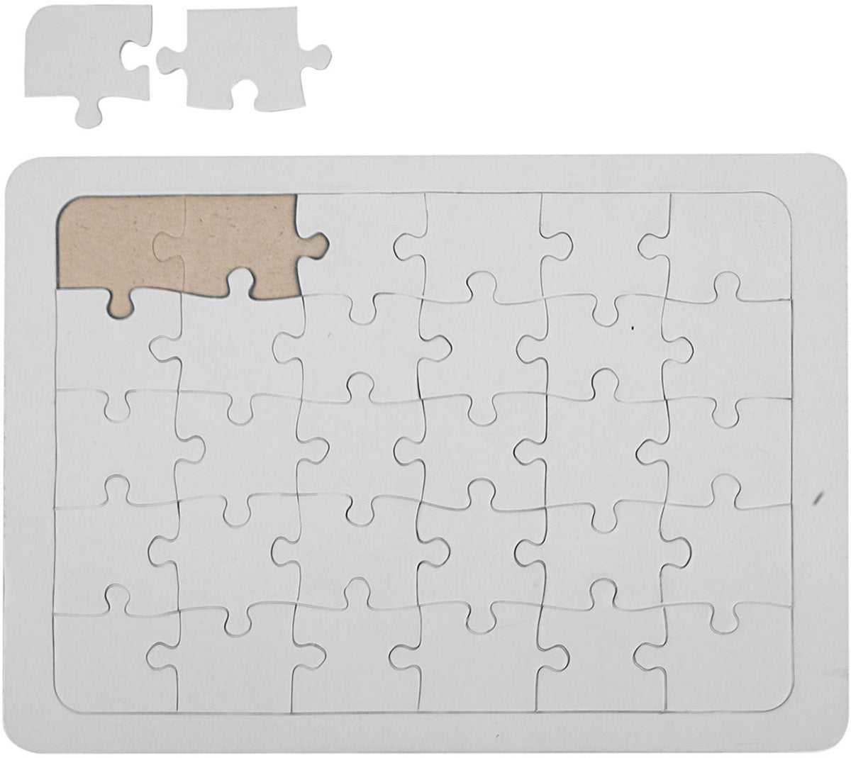 Creativ firma pap puslespil hvid - 15x21cm