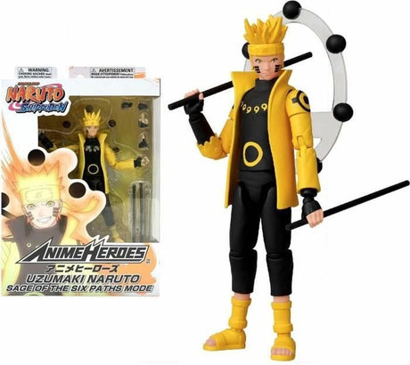 Bandai - anime heroes - naruto shippuden - naruto uzumaki figur i eremittilstand rikudo sage of six paths mode 17 cm - officielt licenseret - naruto actionfigur - legetøj til børn 4+ - 36908