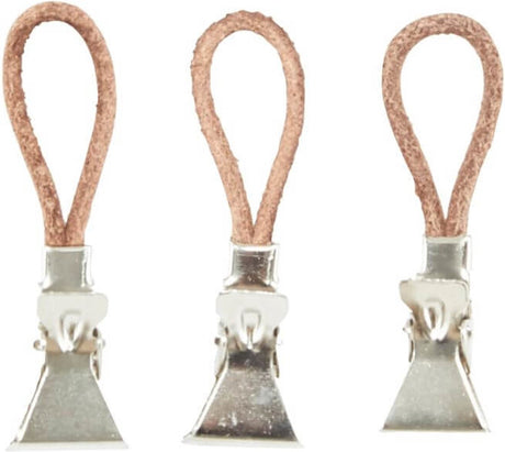 Meraki handdoek clips leer 10 stuks - badkameraccessoireskeukenaccessoires - koolstofstaal- leer - 5 centimeter x 1,5 centimeter