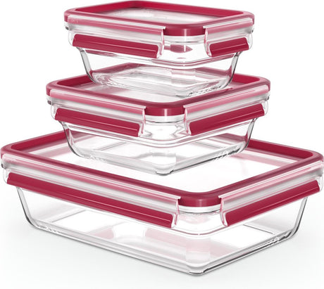 Tefal masterseal glas - madopbevaringsbokssæt - 3-delt - glas - velegnet til ovn
