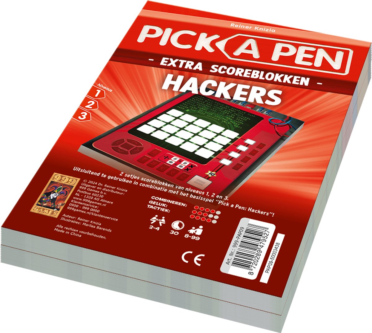 999spil 999 spil pick a pen hackers score pads, 2 stk.