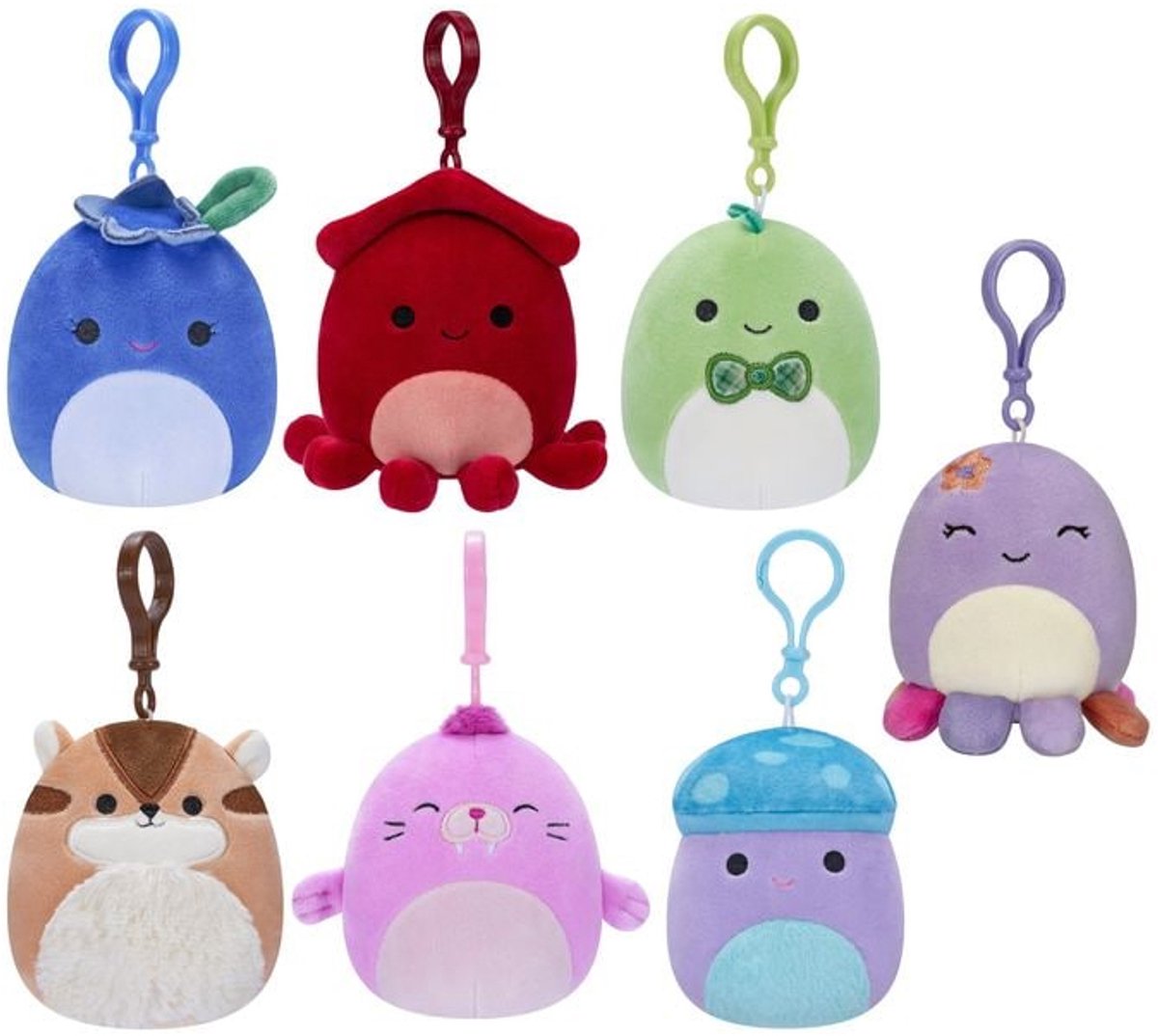 Jazwares squishmallows clip on plys 9 cm assorteret.
