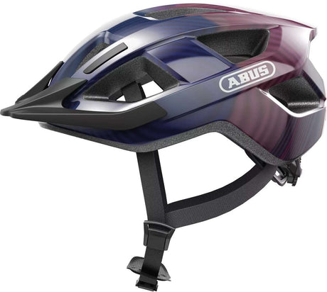 Abus cykelhjelm aduro 3.0 led lilla bølger l - 58-62 cm - lilla - velegnet til brug på elcykler - bycykler - 335 g