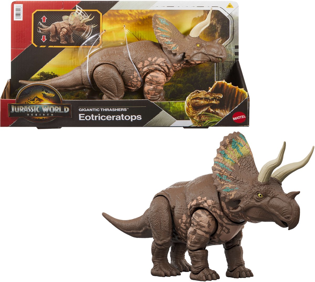 Jurassic world genfødsel kæmpe destroyere eotriceratops - hale aktiverer angreb