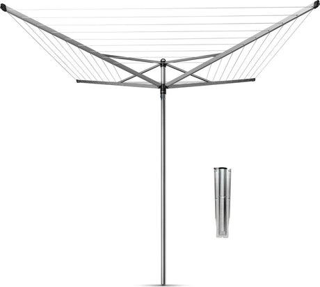 Brabantia top spinner tørretumbler - 40 m - med metal jordanker - metallic grå