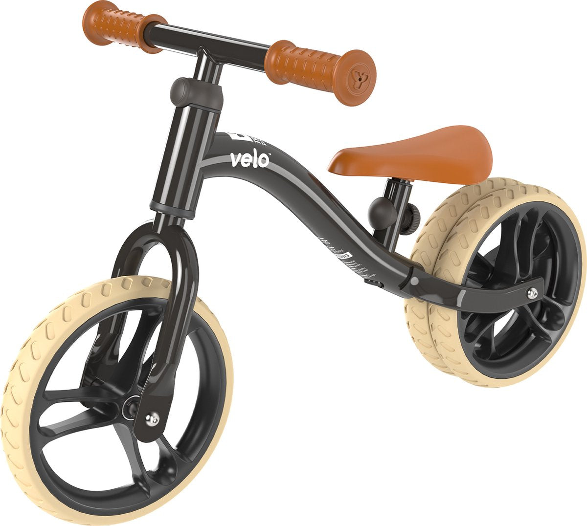 Yvolution - yvelo junior air - sort - 2-i-1 balancecykel - justerbar sadel og styr