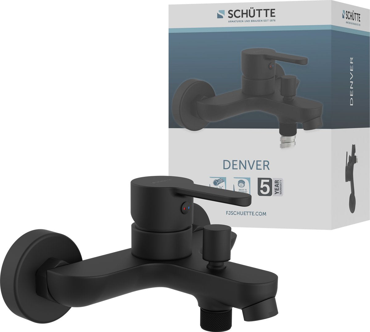 Schütte denver - badehane - blandingsbatteri - 150 mm centerafstand - sort mat