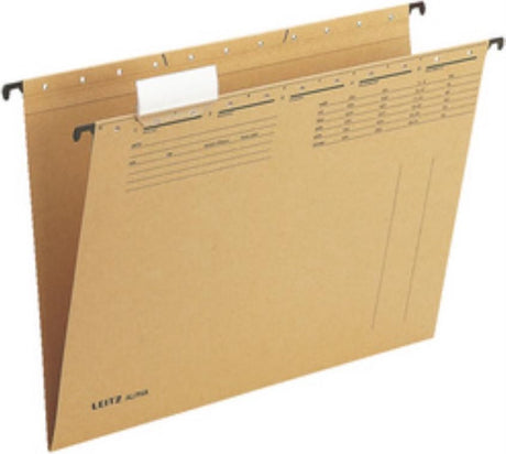 Leitz alpha® hængemappe med kortside åben, naturlig brun
