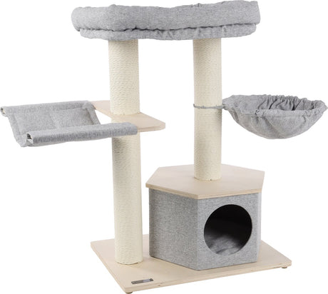 Flamingo kradsestolpe - premium line grønkål - 104x55x88 cm - luksus kat kradsestolpe med hængekøjer, liggeplatform husly - kattemøbler med papir kradse reb vaskbare puder - stilfuldt kattetræ til alle katteracer