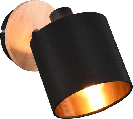 Rl live your light reality tommy spot - træfarve - ekskl. 1 x e14 - rund - sort-guld