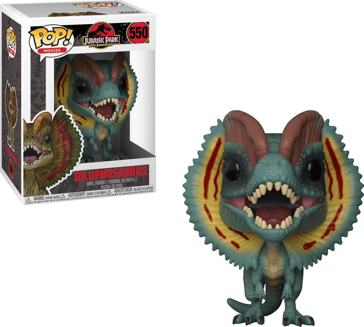 Funko pop! Jurassic Park dilophosaurus - #550 samlerfigur