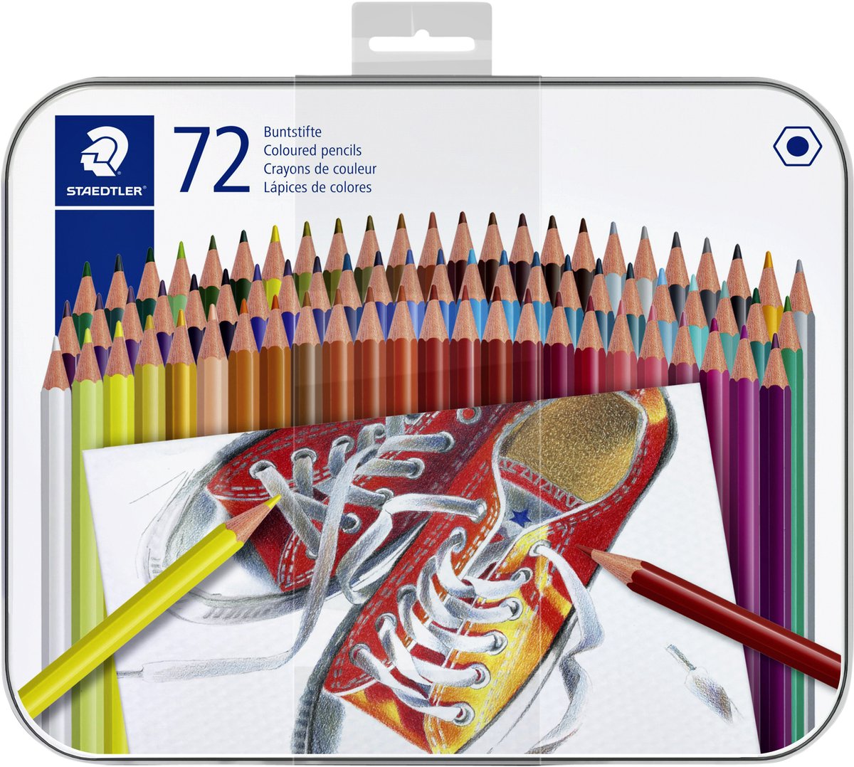 Staedtler træfri farveblyant - metaletui 72 stk