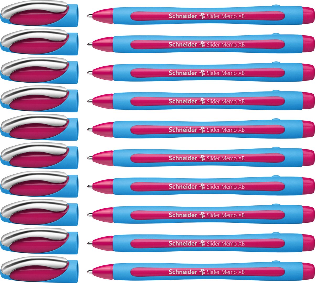Schneider skriveredskaber schneider kuglepen - slider memo - xb - 1,4 mm - pink - 10 stykker - s-150209-10