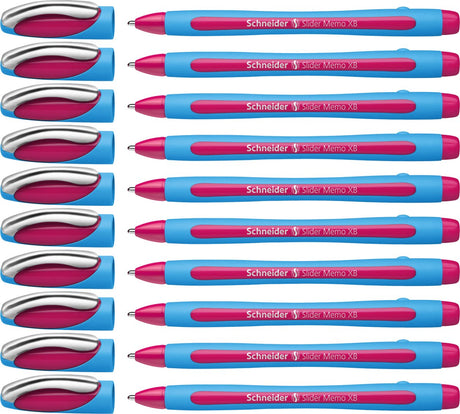 Schneider skriveredskaber schneider kuglepen - slider memo - xb - 1,4 mm - pink - 10 stykker - s-150209-10