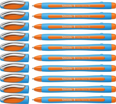 Schneider skriveredskaber schneider kuglepen - skydermemo - nib xb - skrivebredde 1,4 mm - orange - 10 stykker - s-150206-10