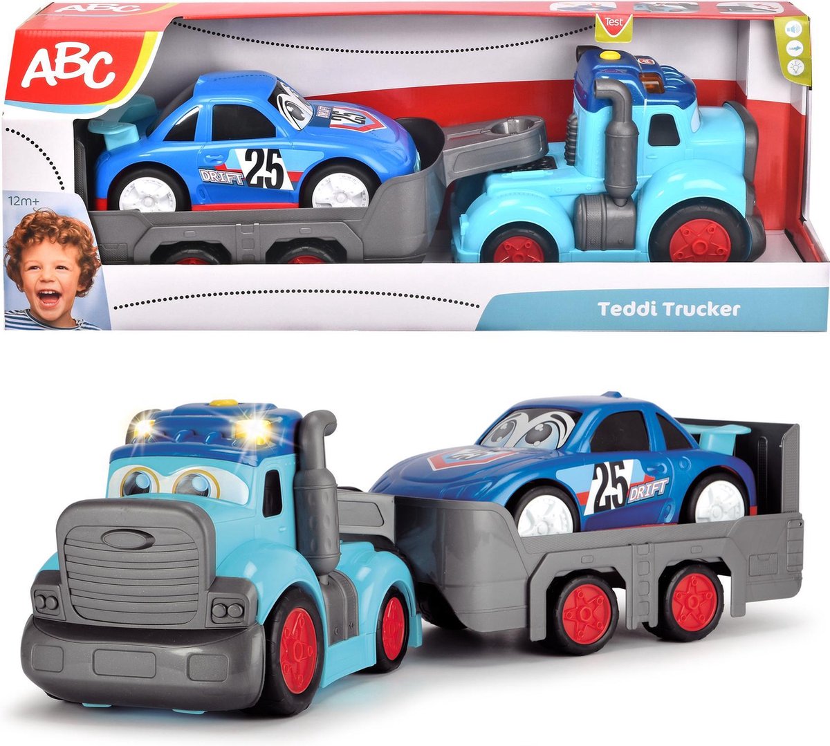 Dickie legetøj abc teddi trucker 60 cm - lys lyd - legetøjskøretøj