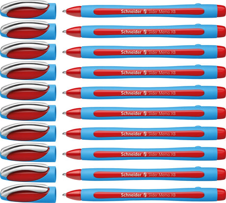 Schneider skriveredskaber schneider kuglepen - skydermemo - nib xb - skrivebredde 1,4 mm - rød - 10 stykker - s-150202-10