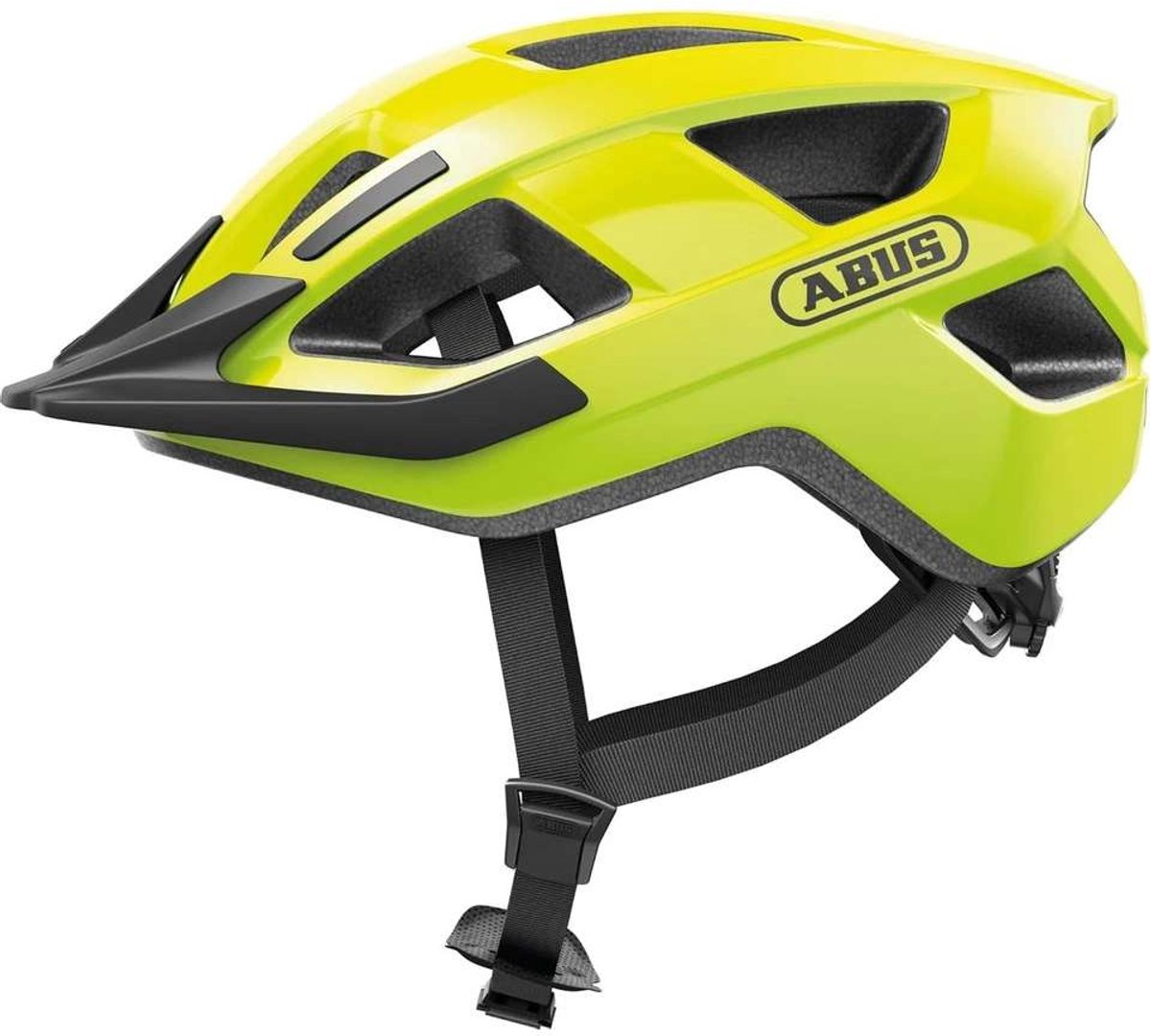 Abus cykelhjelm aduro 3.0 led signal gul l - 58-62 cm - gul - velegnet til brug på elcykler - bycykler - 335 g