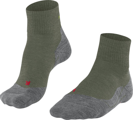 Falke tk5 kort anti-blister tyndt uld funktionsmateriale gåstrømper herre grøn - str. 46-48