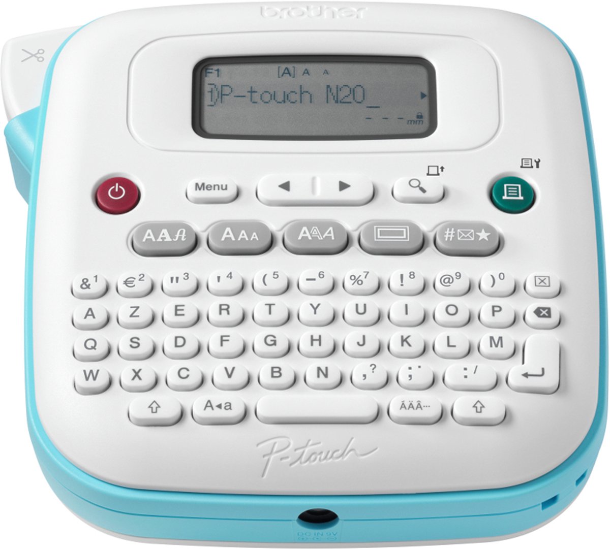 Brother p-touch pt n20 - etiketprinter - termisk print - 12 mm sek - azerty - blå, hvid